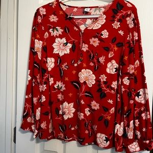 Old navy red floral top
